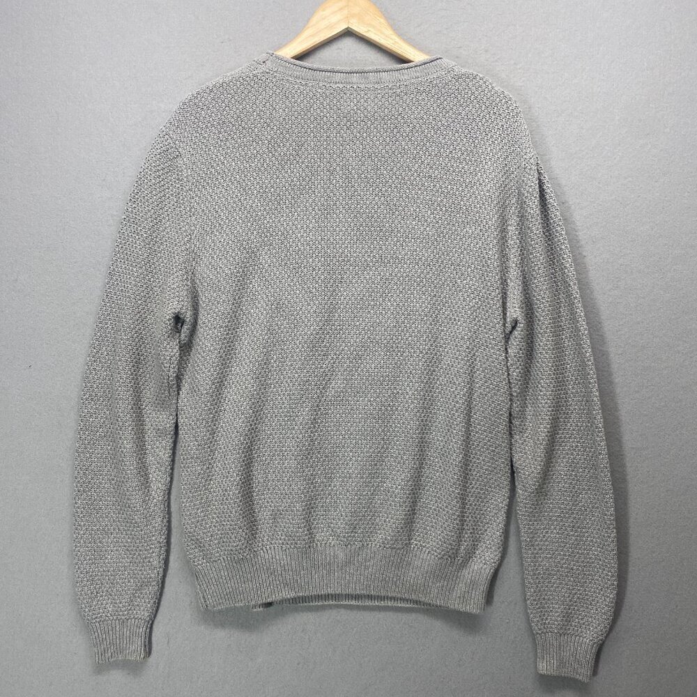 7 Diamonds Sweater Mens Large Grey Knit Textured 100% Cotton - Picture 11 of 11